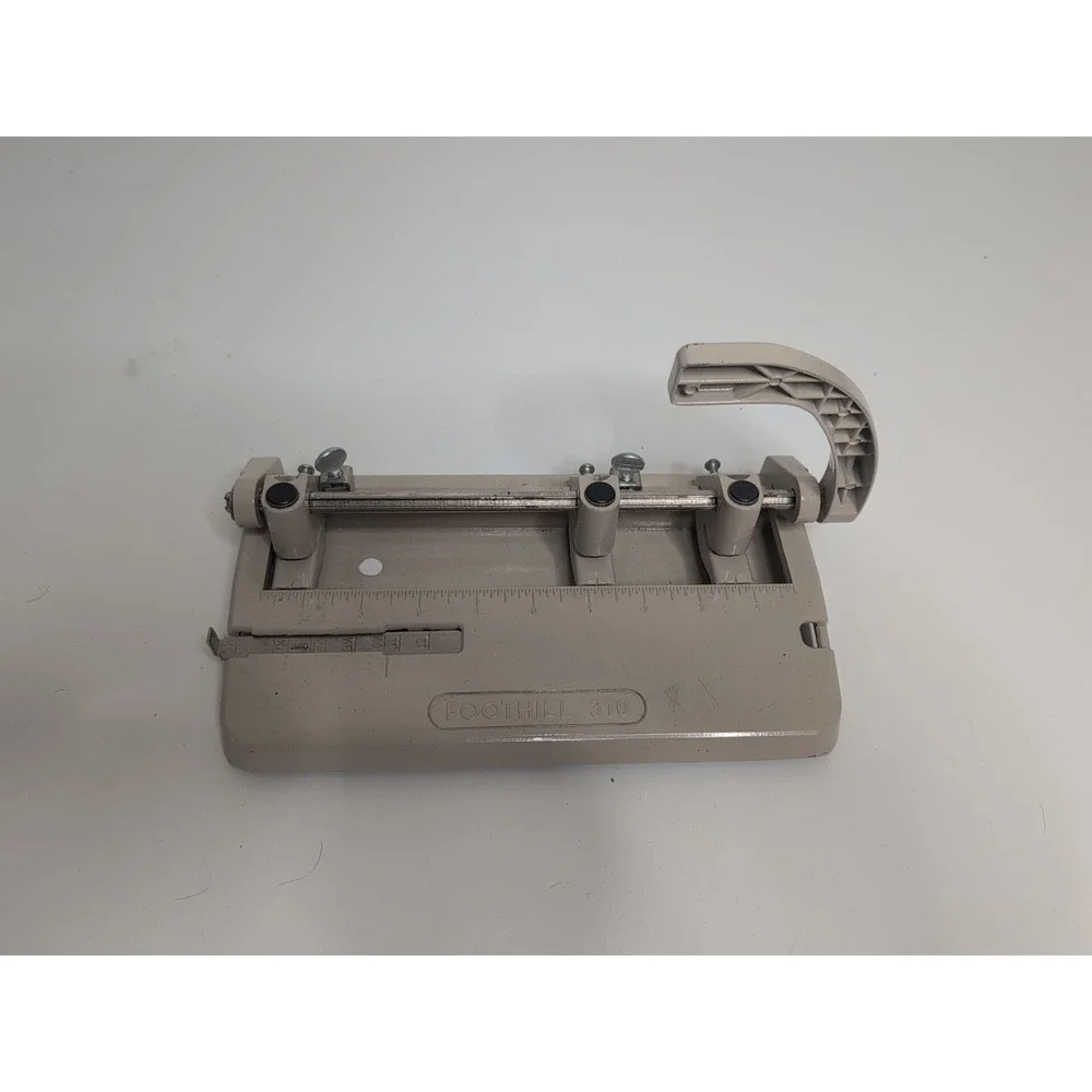 Vintage FOOTHILL 310 Heavy Duty 3 Hole Punch Adjustable Foothill Handicapped USA